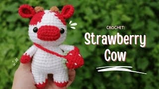 Crochet Strawberry Cow | Quick tutorial | Amigurumi |