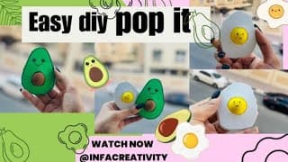 diy cute egg & avocado popit fidget toy| easy pop it crafts