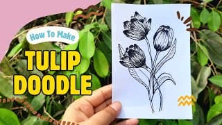 Easy Tulip Doodle for Beginners 🌷 | Relaxing Floral Drawing Tutorial