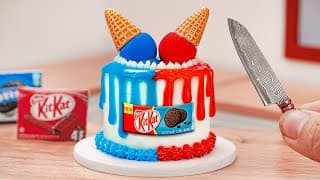 Baking Tiny Red and Blue Chocolate Cake With OREO & KITKAT 🍫 Sweet Mini Cakes