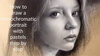 How to draw a black and white portrait using pastel pencils