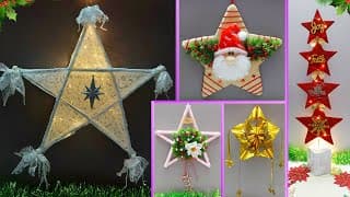 5 Low cost Christmas Star making ideas with waste material - Part 1 | DIY Christmas craft idea🎄181