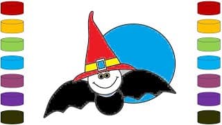 "How to Draw & Color a Bat 🦇🎨🖌️| Easy & Fun Drawing Tutorial for Kids!"