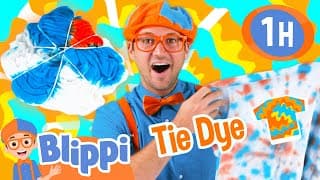 Blippi's Camp YouTube Crafts: Learn to Tie Dye T-Shirts! | Arts & Crafts Videos for Kids