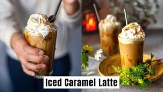 How To Make ICED CARAMEL LATTE At Home - Iced Caramel Macchiato - Easy Salted Caramel Latte Recipe