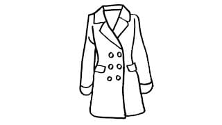 How to draw a Coat step by step
