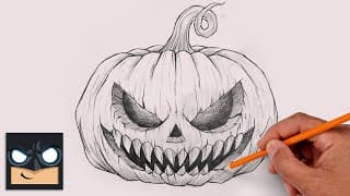 How to Draw a Halloween Pumpkin | Sketch Tutorial