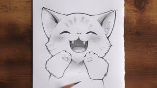 How to Draw Anime Cat | Easy Tutorial step by step