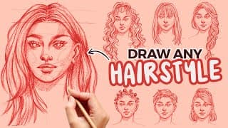 how to draw hair and different hairstyles for beginners | step by step tutorial