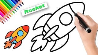 How to Draw and Paint rocket 🚀 | Easy Step by Step | Gg kids art