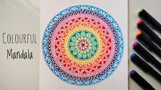 Easy colourful mandala art 🌈✨ | easy mandala art for beginners | step by step mandala art