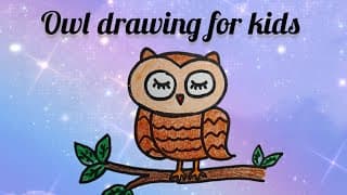 Easy Owl Drawing for Kids | Step-by-Step Animal Drawing Tutorial