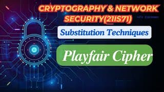 Substitution Techniques: Playfair Cipher Explained with 2 Solved Qns Step by Step-#21is71 #vtupadhai