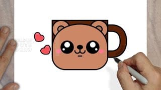 How to Draw a Cute Coffee Mug | Cute Bear Cup - Easy Drawing Tutorial for Kids & Beginners