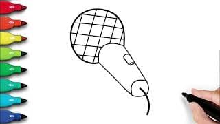 How to Draw a Microphone for Beginners | Simple Drawing Guide