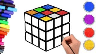 🎨 How to Draw an Easy Rubik's Cube | Easy Drawing for Kids | Chiki Doodle
