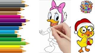 How to Draw Daisy Duck | Easy Step-by-Step Drawing Tutorial for Kids 🎨#kids