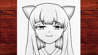 How to Draw a Cute Anime Girl Cat Ears | Simple Step by Step Pencil Sketch for Beginners