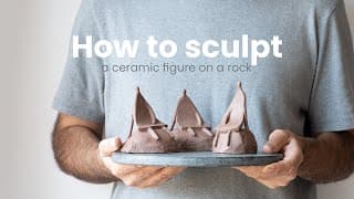 DIY clay sculpture: a figure on a rock step by step