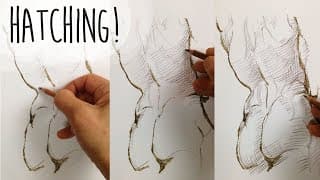 HATCHING TUTORIAL - How to use parallel, contour and cross hatching for shading and form