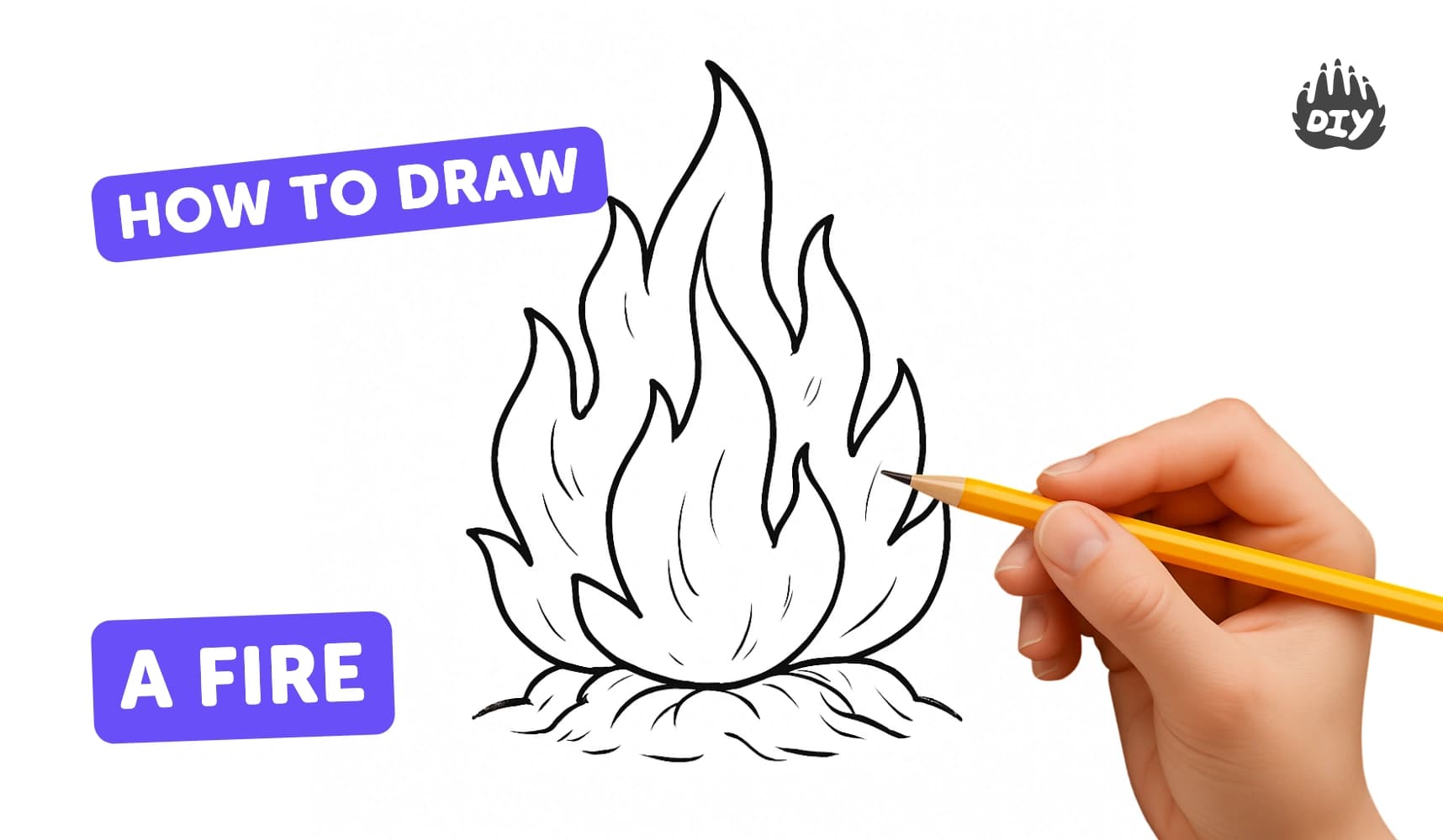 fire drawing easy realistic