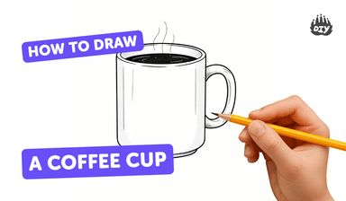 drawing on coffee mug