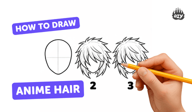 anime hair drawings easy