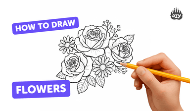 roses drawing easy for kids