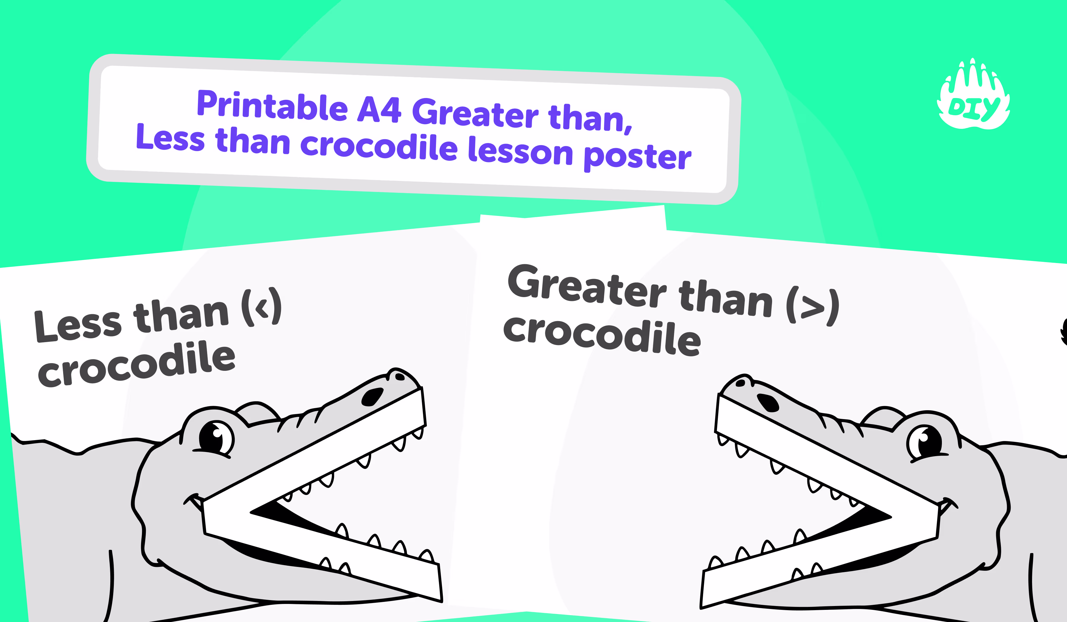 Greater than sign crocodile poster