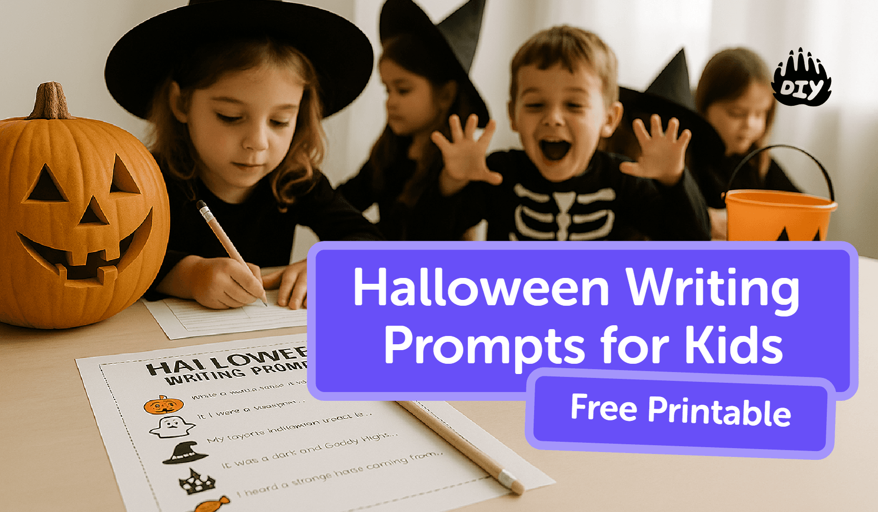 Halloween Writing Prompts for Kids (Free Printable)