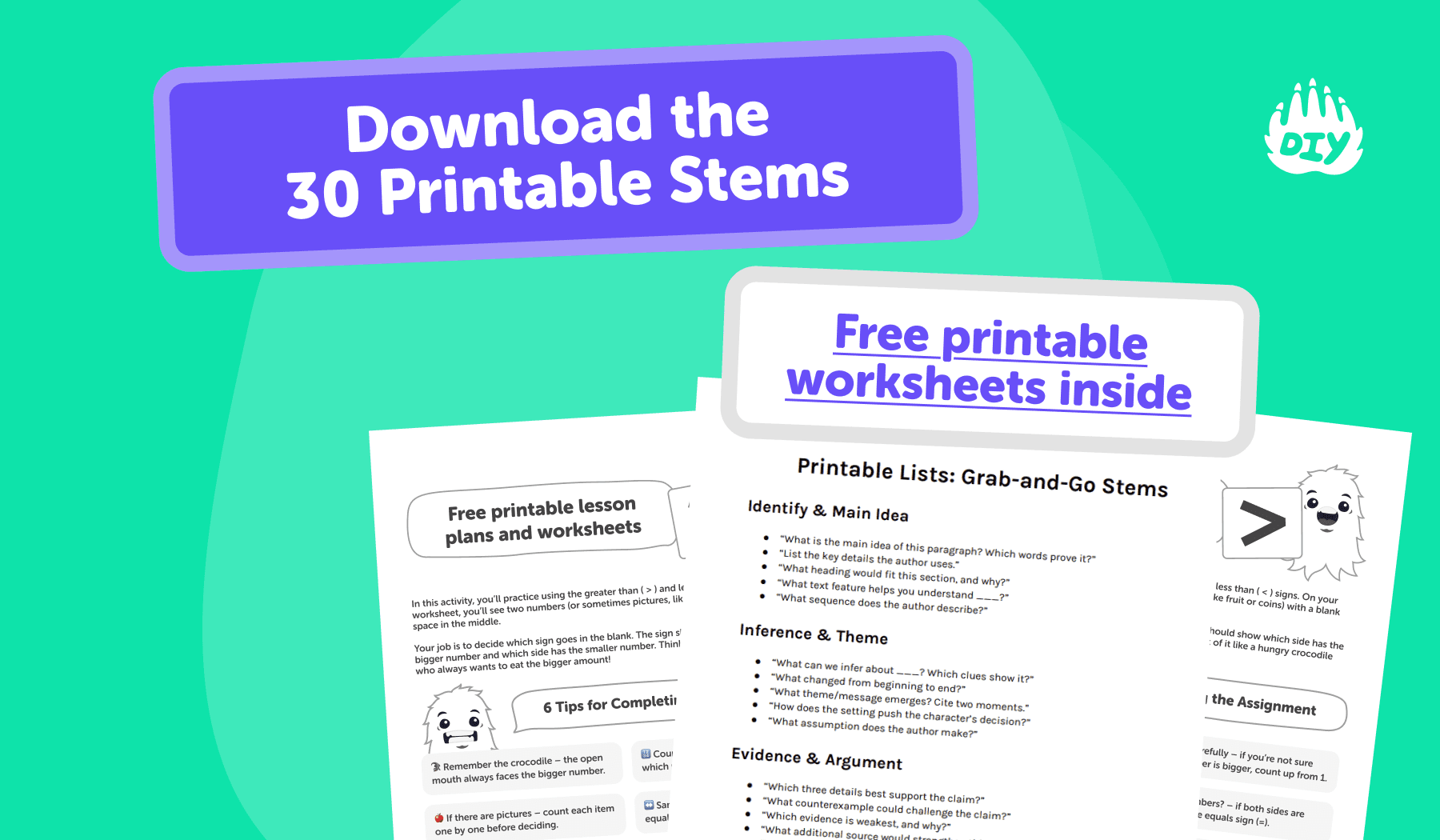 Printable Lists Grab-and-Go Stems