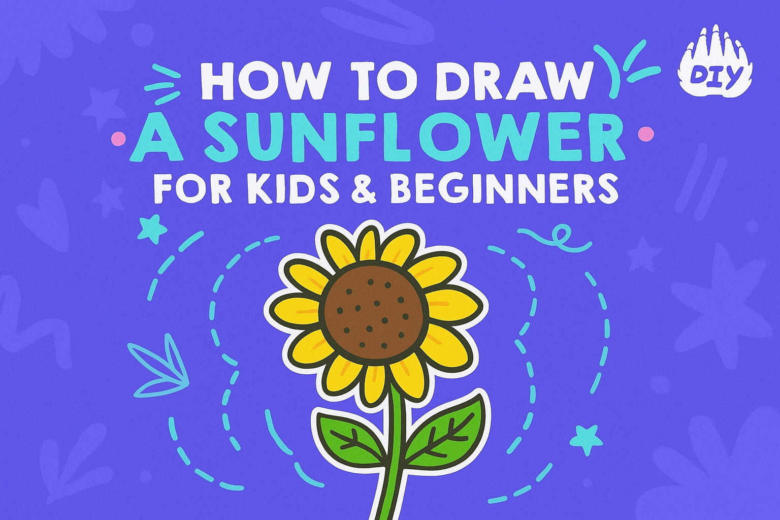 How to Draw a Sunflower For Kids & Beginners